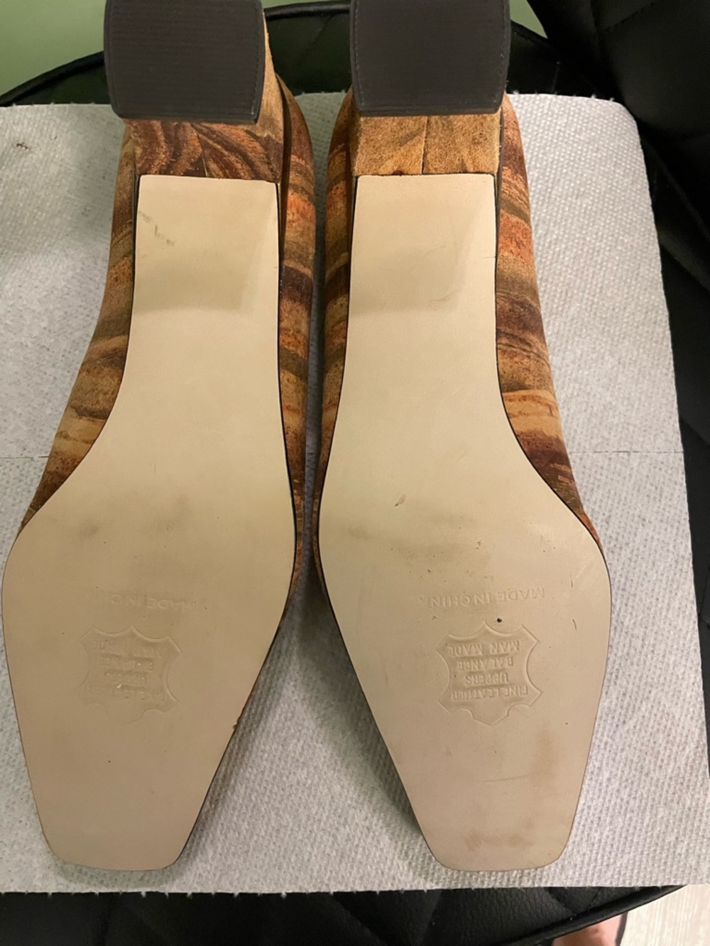 J.Renee Women's Striped Brown and Tan Square-Toe Pumps - Picture 3 of 3